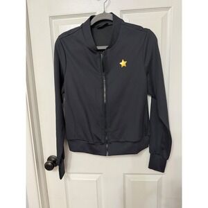 Ultracor Womens Bomber Jacket Black Gold Foil Star Full Zip Activewear Size‎ M